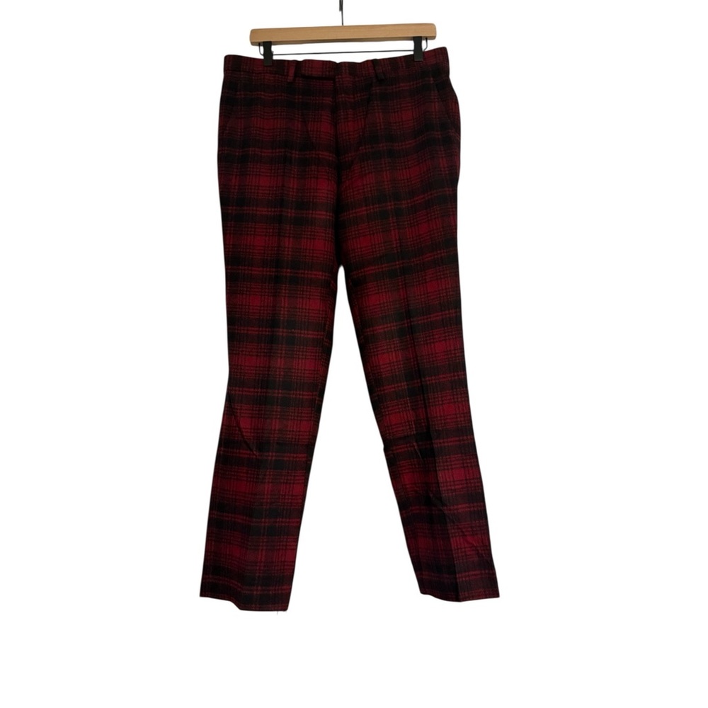 Twisted Tailor Men's Classic Red Checkered Pants Size 32 Short NWT